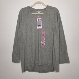 NWT Wildfox Small Haley Brushed Top Heathered Gray Sweater Shirt